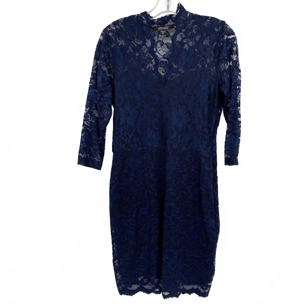 Karen Kane Blue Black Lace Mini Dress MP
